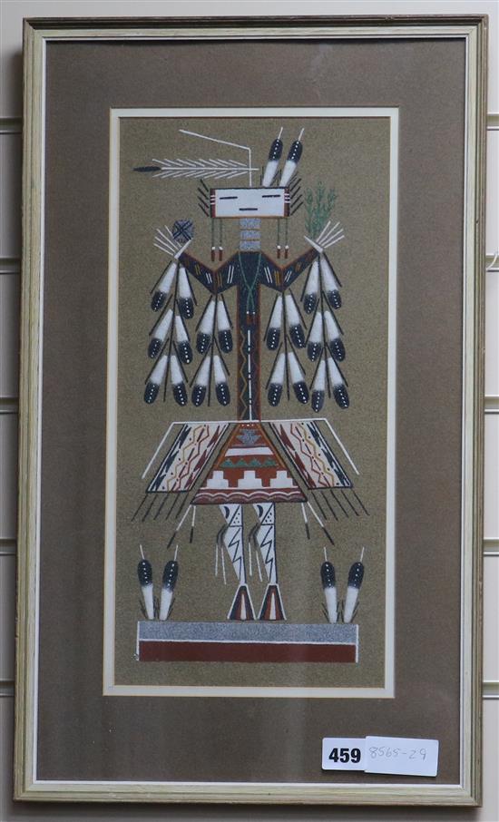 A Navaho sand painting, Phoenix 40 x 19cm